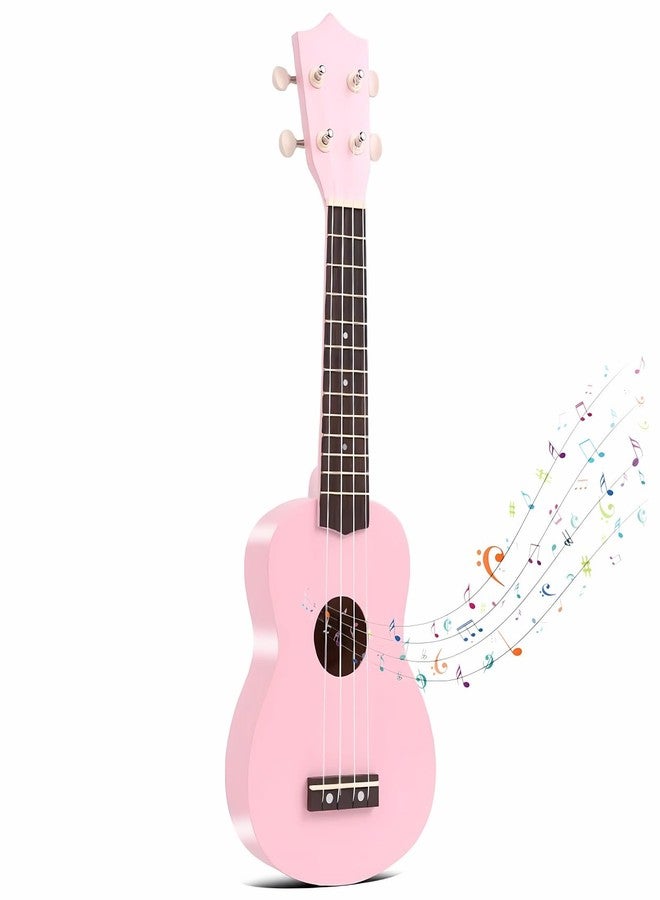 Jakeloo 21 Inch Carbon Fibre Kids Toddler Child Children Acoustic Guitar Ukulele Musical Instruments Ideal for 3-9 Year Old Boys Girls Gifts (Pink) - Image 1